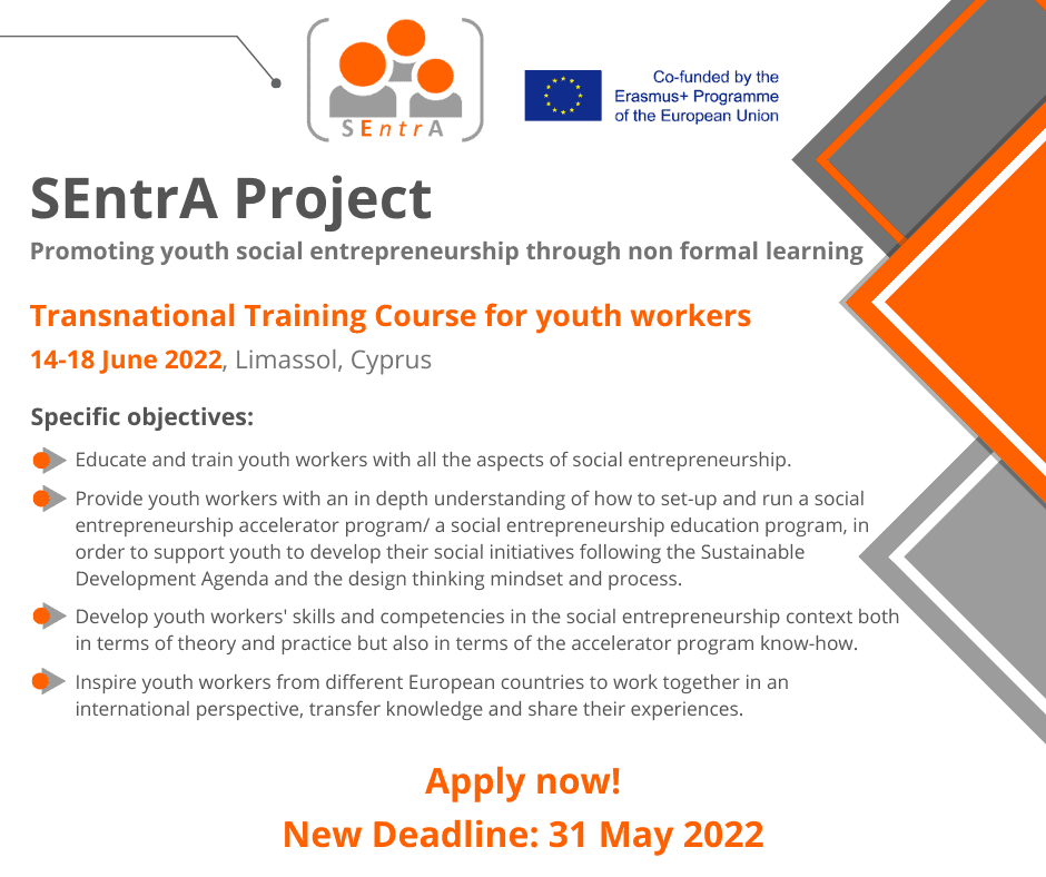 Are you a youth worker interested in social entrepreneurship? Apply now for the Transnational Training Course in Limassol